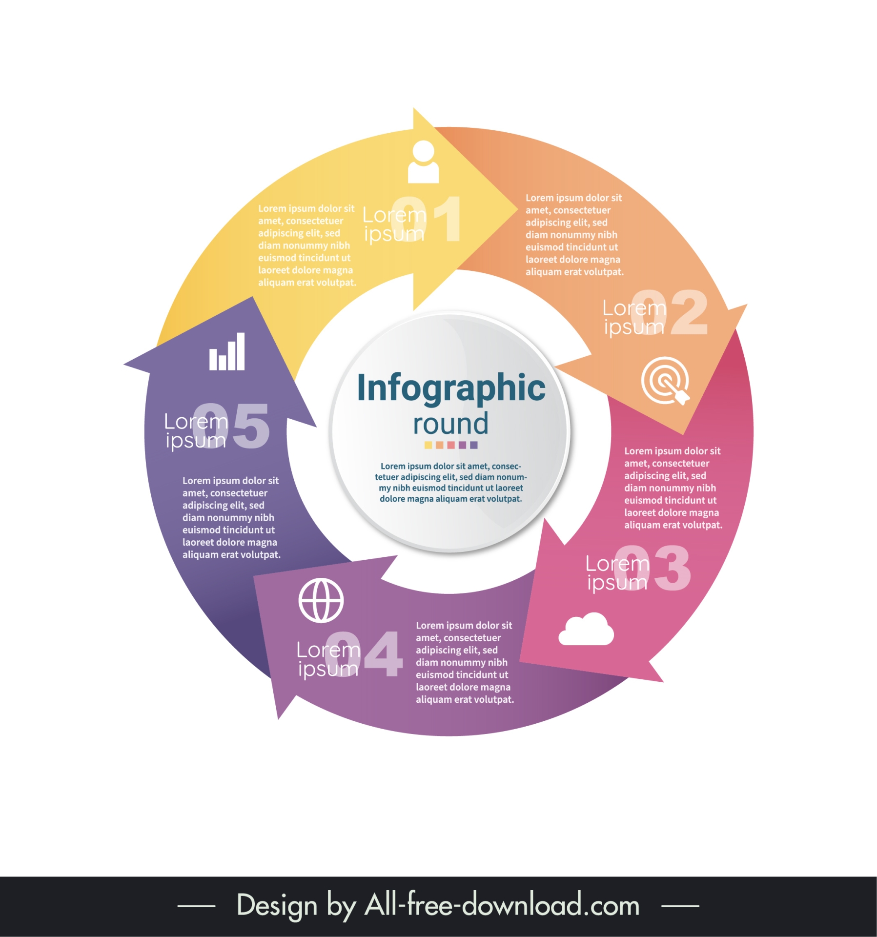 infographic design elements round arrow shapes