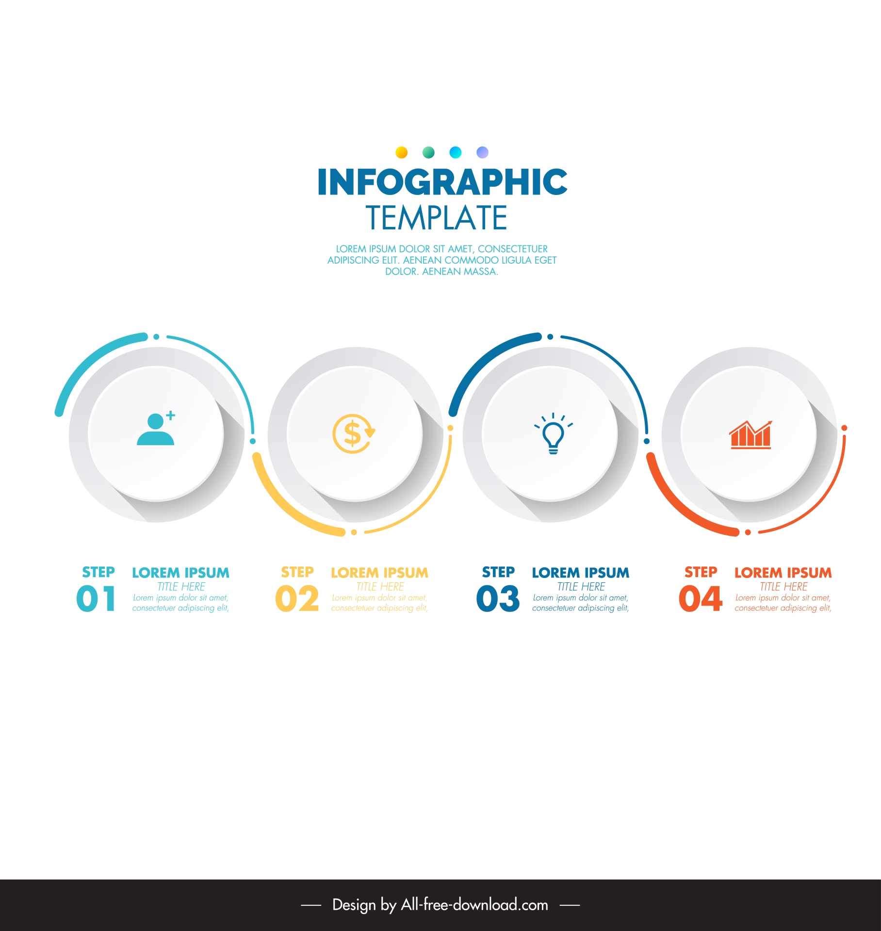 business infographic template elegant circles curves symmetry 