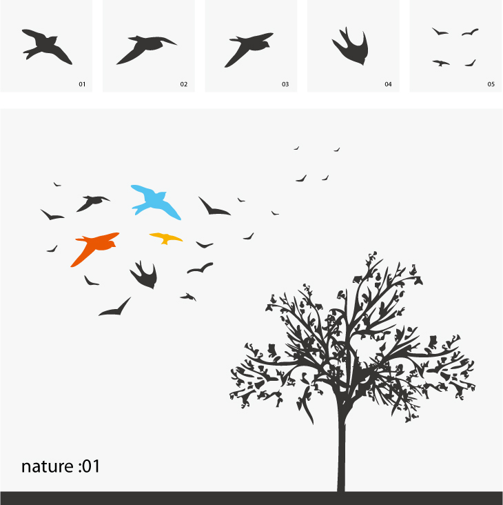 swallow trees vector hawks