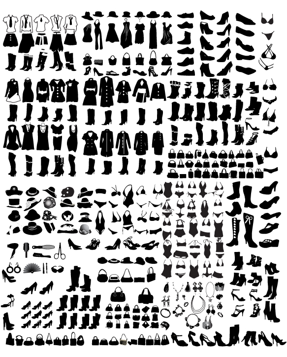 jewelry and clothing 01 vector elements