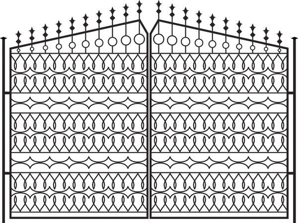 europeanstyle iron wall pattern 01 vector