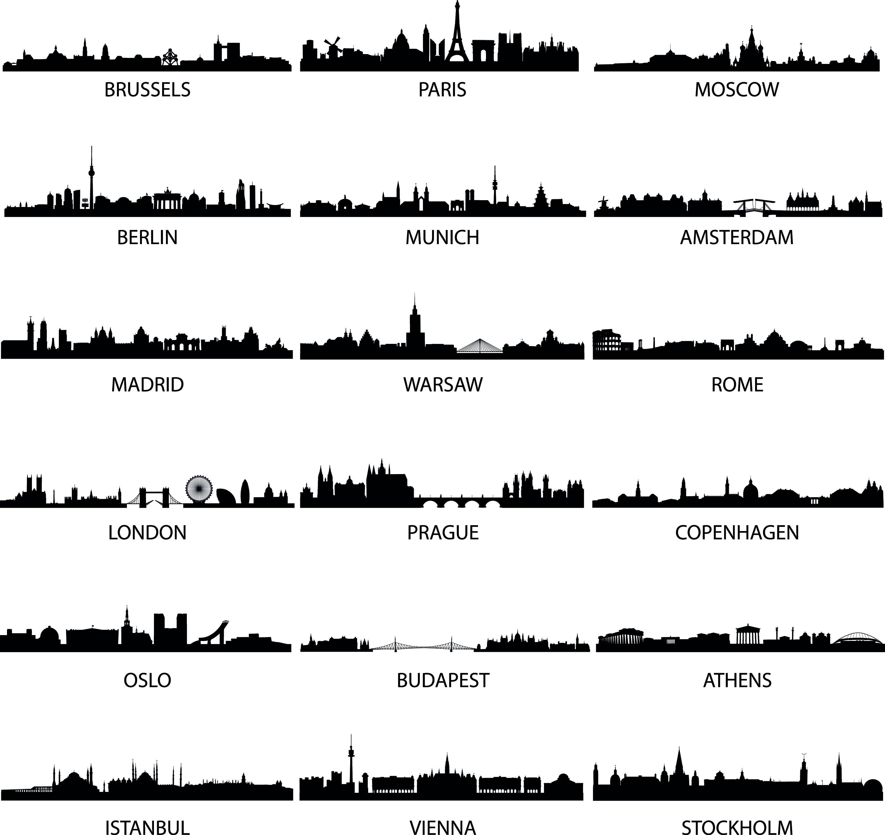 wellknown city silhouette vector