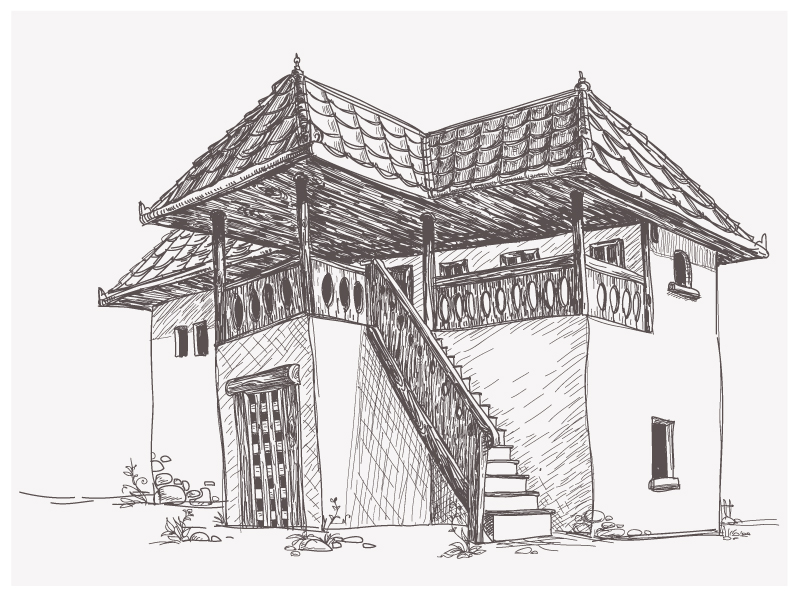 house sketch vector 4