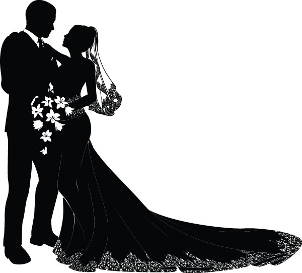 bride and groom vector