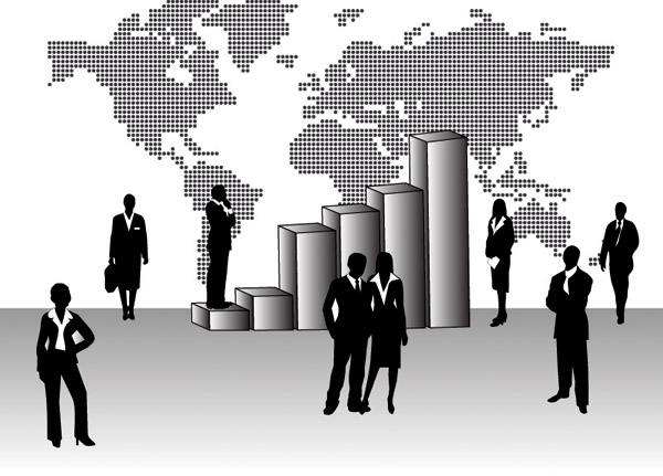 business people silhouette vector