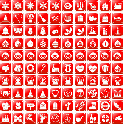 simple red christmas icon vector