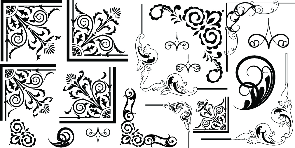 fine pattern corner 03 vector