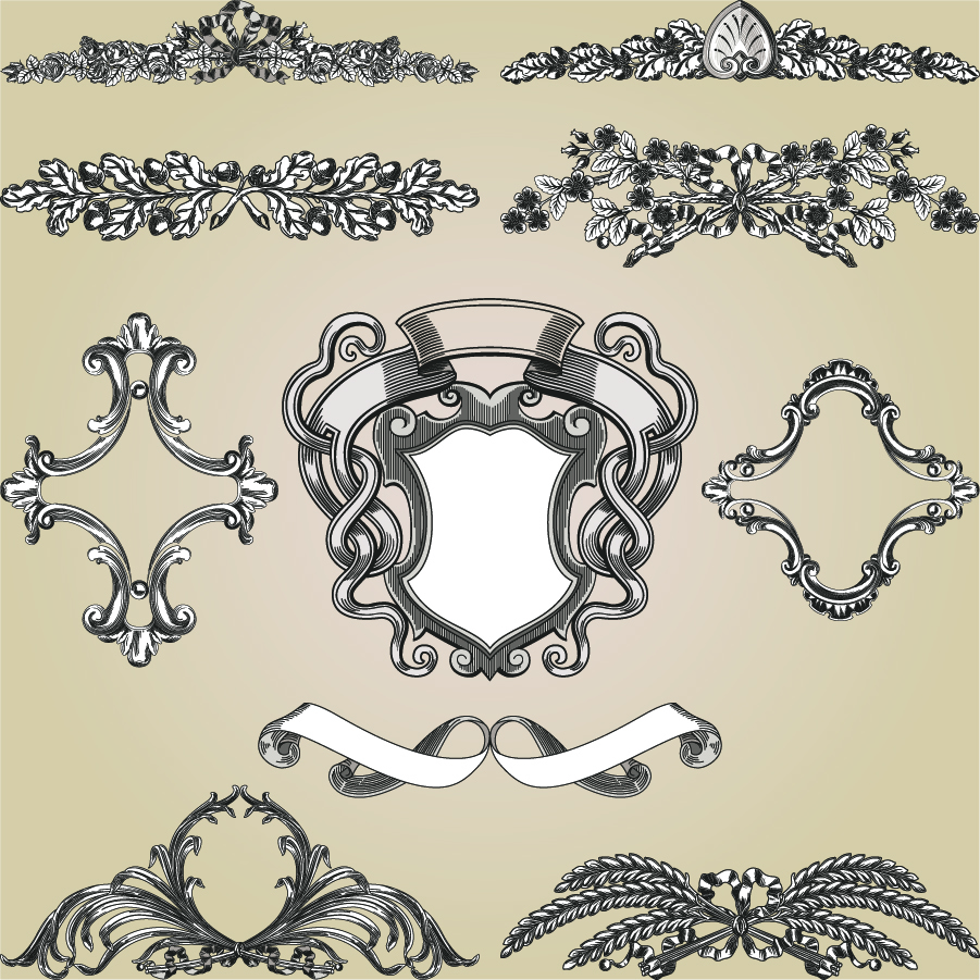 europeanstyle lace pattern 01 vector