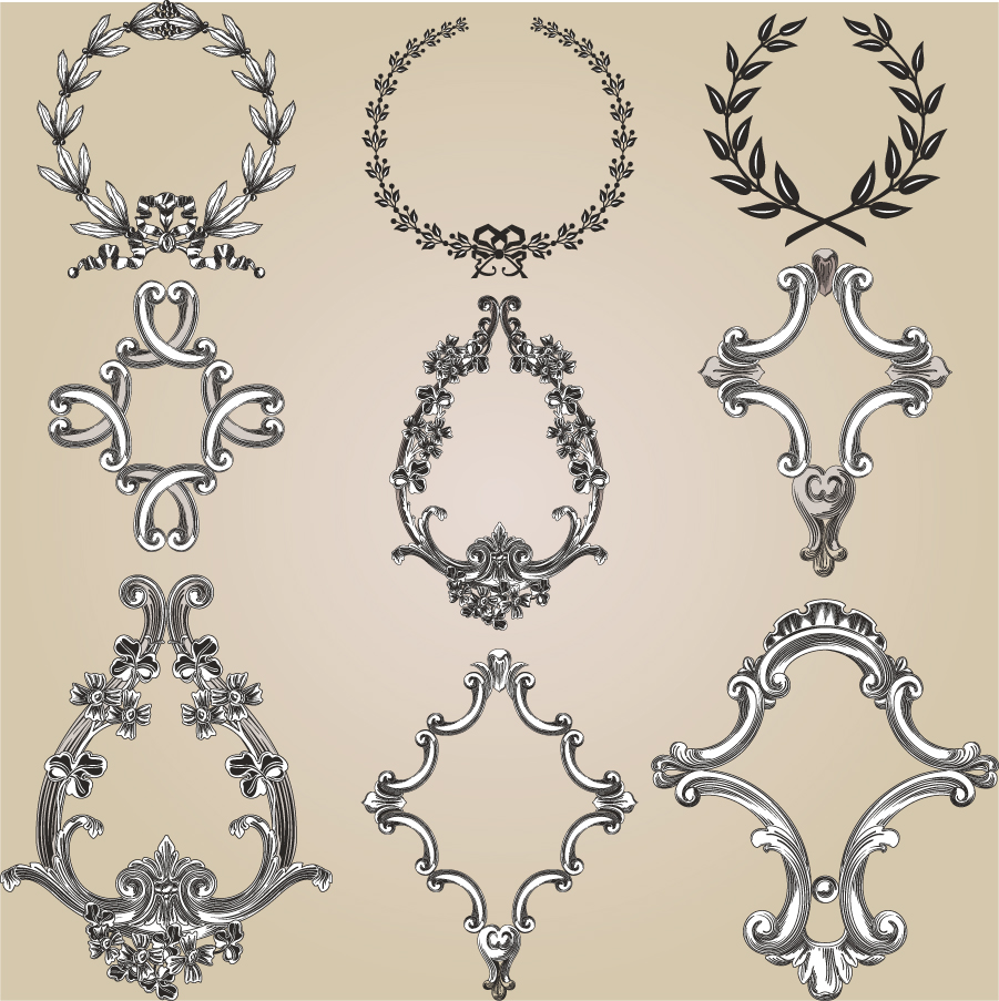 europeanstyle lace pattern 02 vector