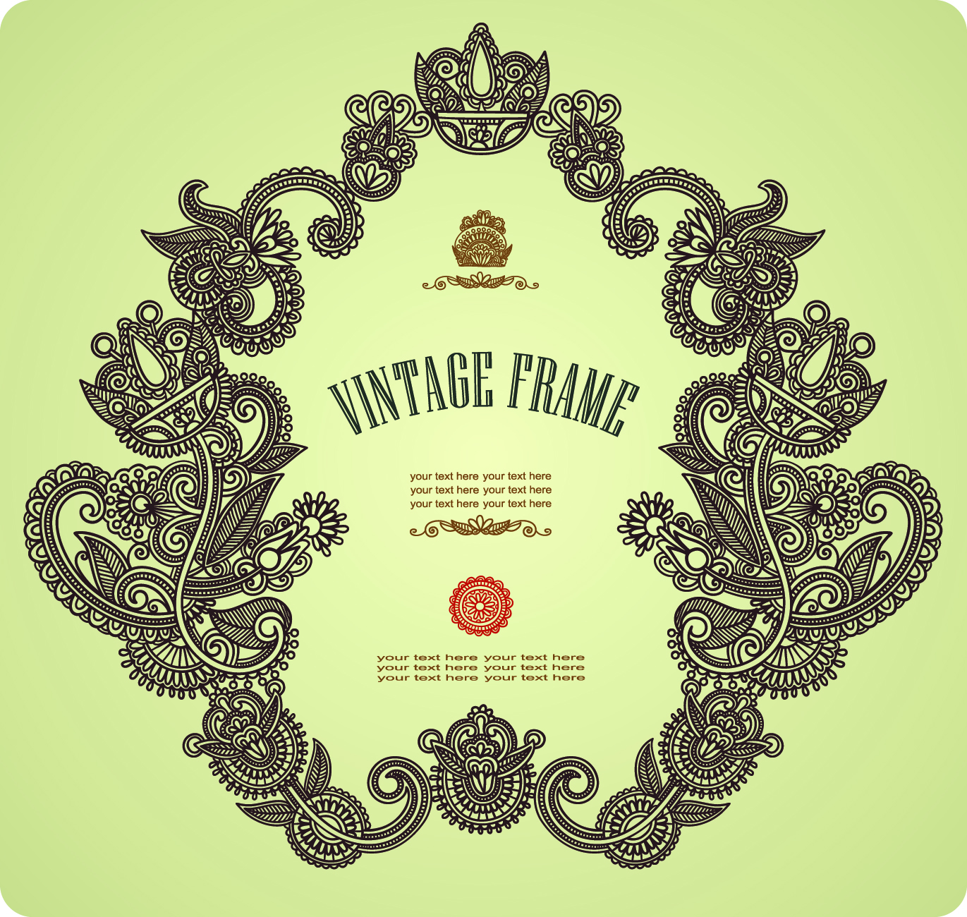 european retro pattern border 04 vector