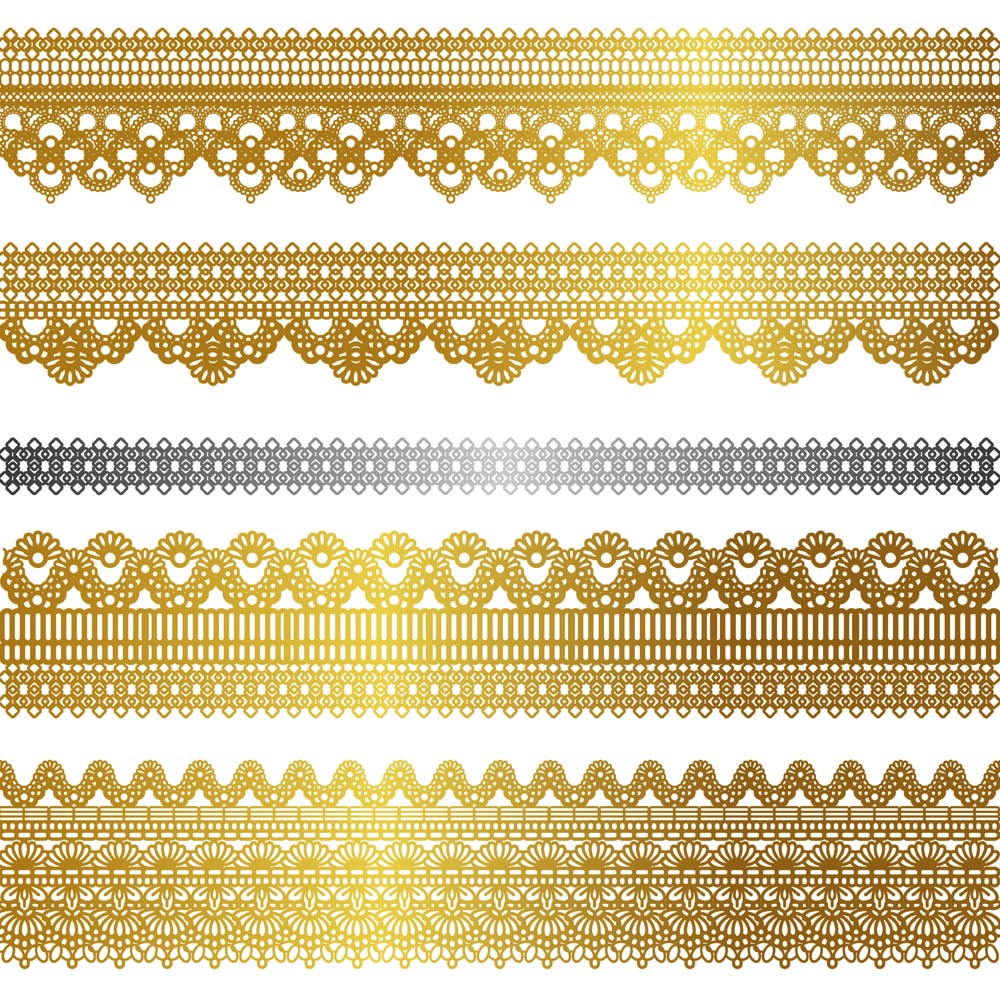 gold lace pattern 02 vector