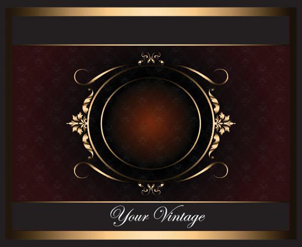 europeanstyle gold frame pattern vector