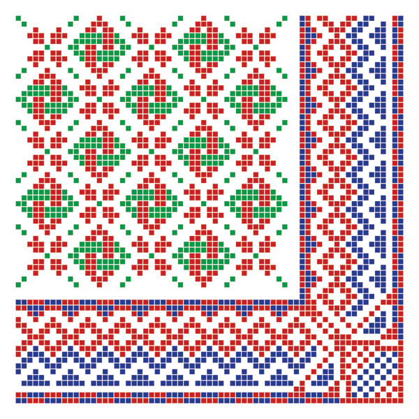 pixel border style pattern vector