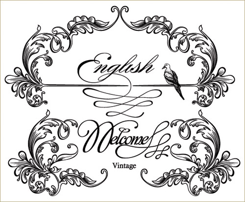 european gorgeous classic lace pattern vector 4