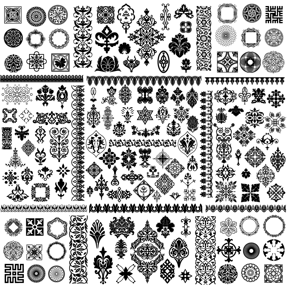 corner conventional black and white classic pattern vector