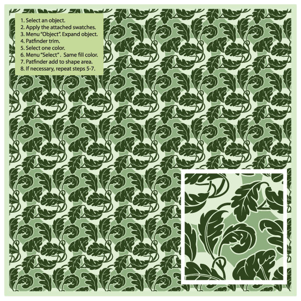 green leaf pattern vector