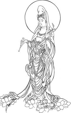 merciful bodhisattva vector tracing