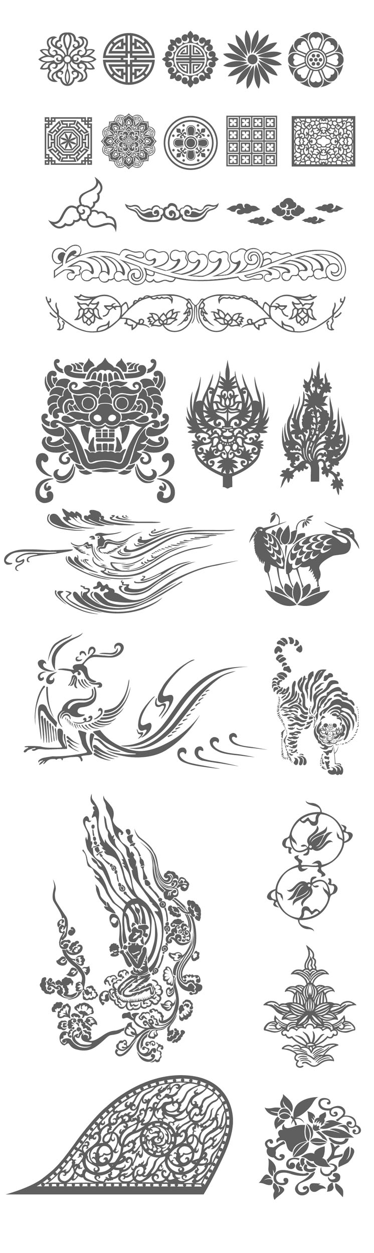 vector set of traditional patterns