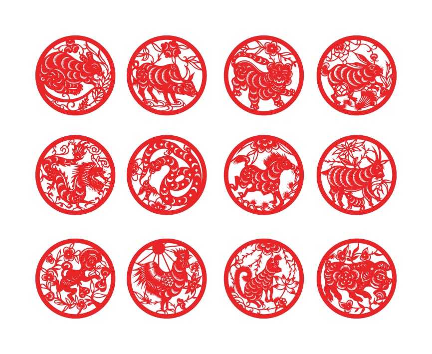 zodiac papercut vector