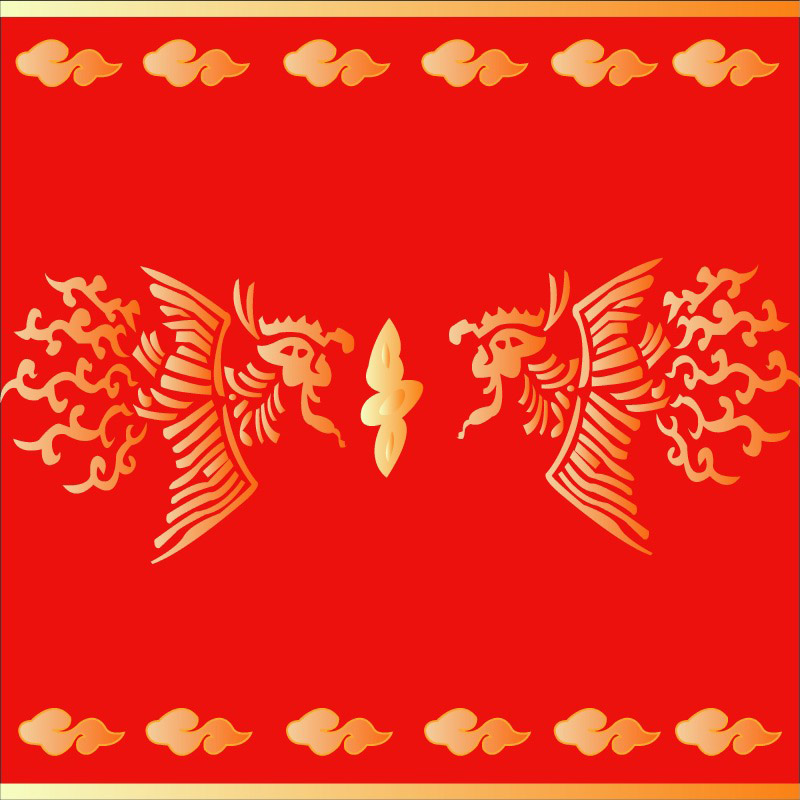 chinese classical pattern vector phoenix abstract