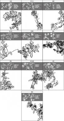 chinese painting pattern vector 41 to 50