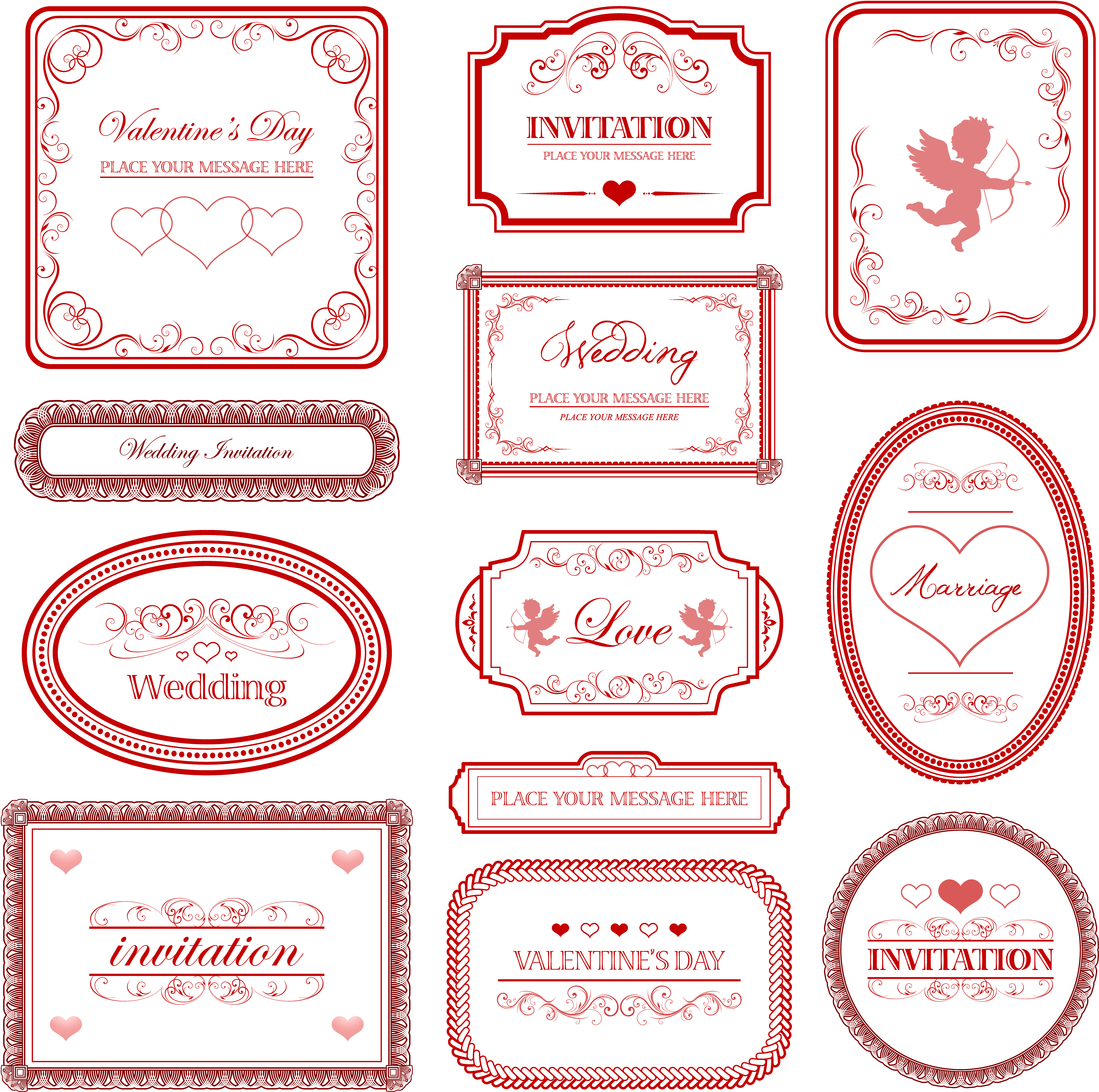 europeanstyle love pattern border vector