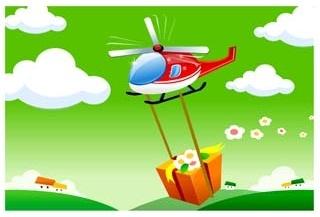 Helicopter with Present