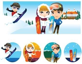 snow boarding vector 9