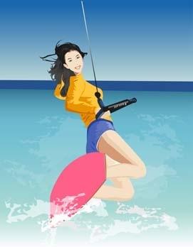 surfing sport vector 7