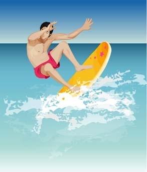 surfing sport vector 3