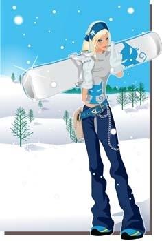 snow boarding vector 6