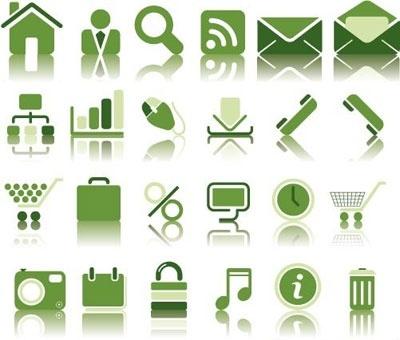 Green Web Icon Set