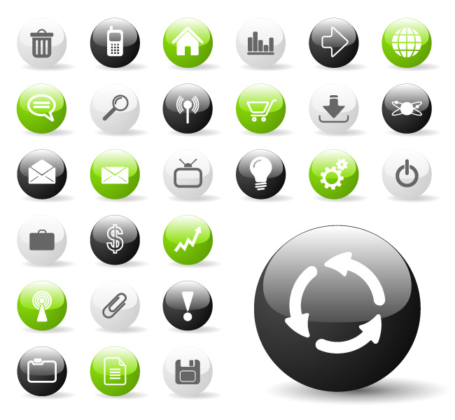 web2.0 web design round with a square icon icon vector material