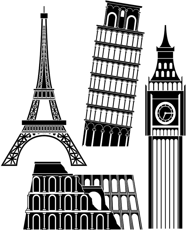 vector famous buildings