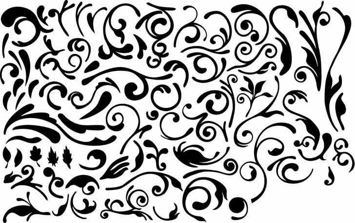 series of black and white design elements vector 4 simple pattern