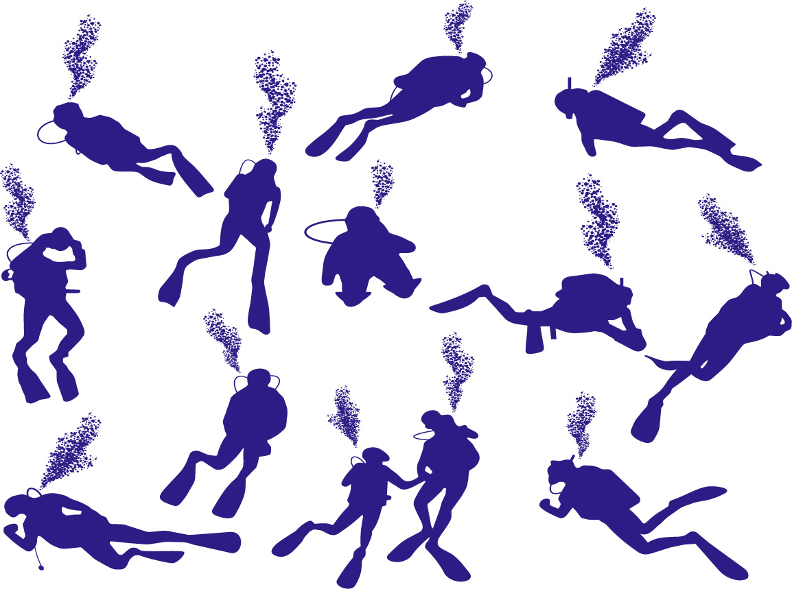 diver silhouette vector