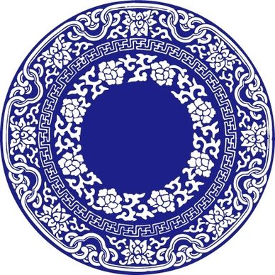 chinese style blue and white clip art