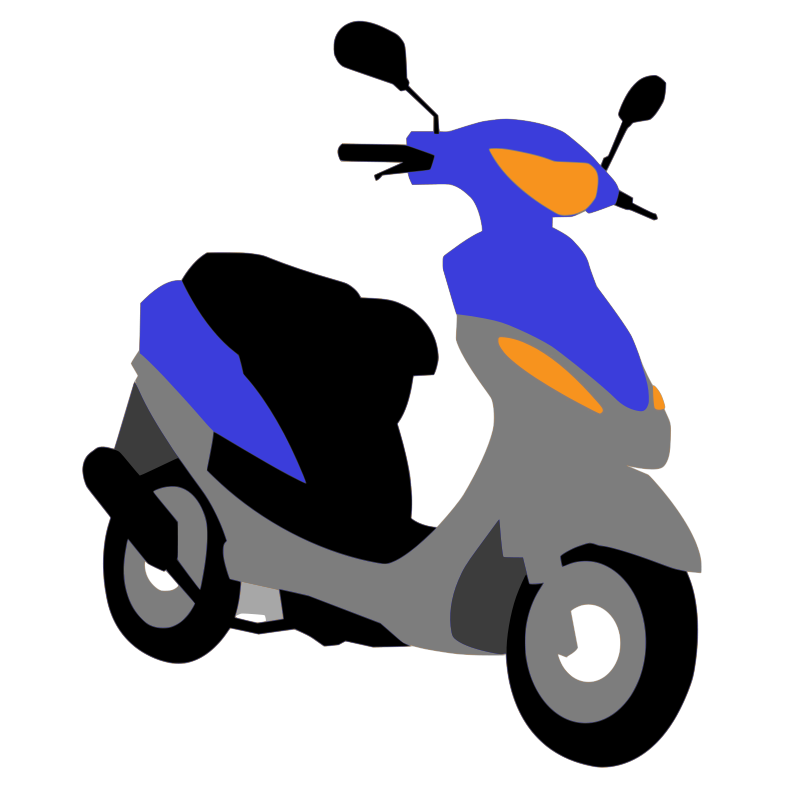 blue scooter