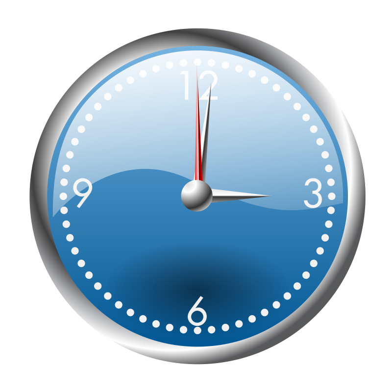 A blue and chrome clock