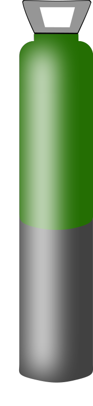 Gas cylinder grey and dark green, high pressure for Argon