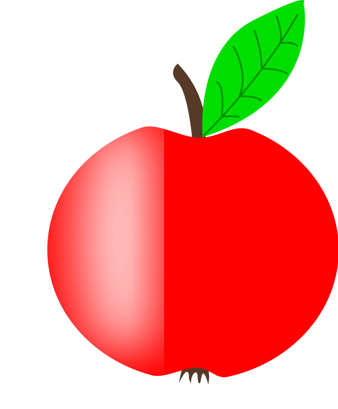 Apple Red with a Green Leaf