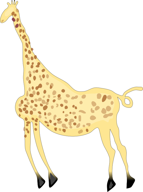 Rock Art Acacus Giraffe - Colored