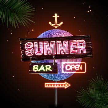 neon advertising sign vectors