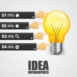 bulbs infographic idea template vector