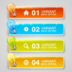 bulbs infographic idea template vector