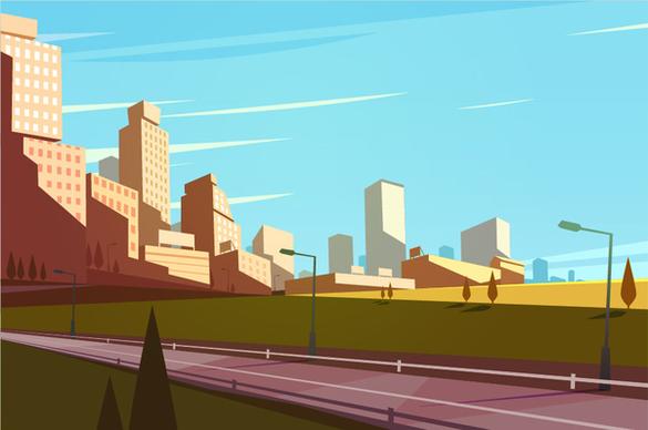 city skyscrapers design vector