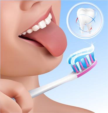 creative dental care elements vectors