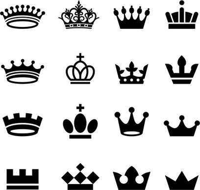 vector crown creative silhouettes set