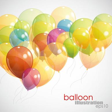 transparent colored balloons vectro backgrounds