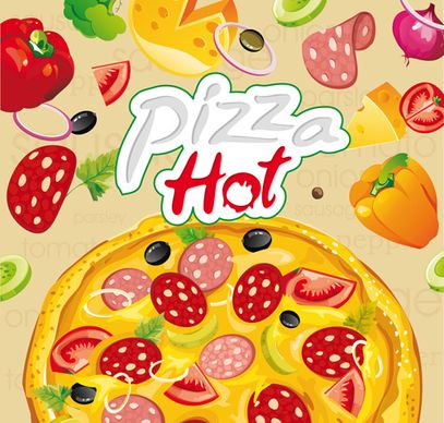 vector pizza hot design poster